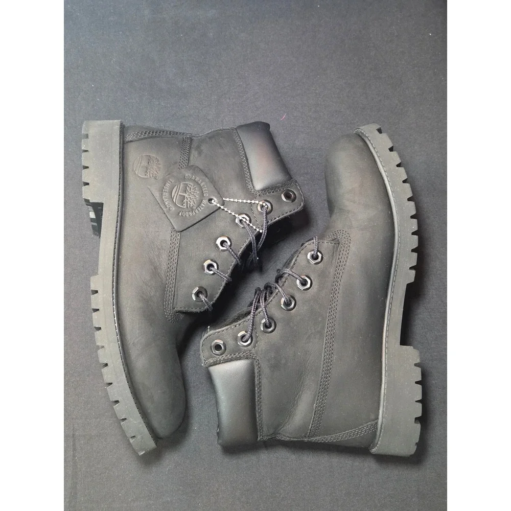 Timberland 6 Inch Premium Waterproof Boots Black Nubuck 12907 Mens 6‎ Womens 7.5